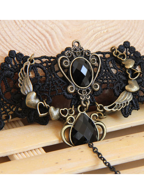 Elegant Retro Black Lady Handmade Lolita Wrist Strap