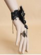 Dance Party Black Pearl Lace Pearl Lolita Wrist Strap And Ring