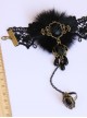 Dance Party Black Pearl Lace Pearl Lolita Wrist Strap And Ring