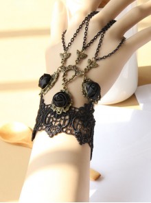 Punk Black Lace Retro Girls Lolita Wrist Strap