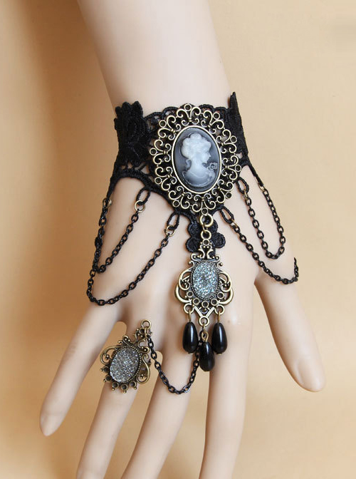 Black Lace Chain Fashion Girls Lolita Wrist Strap