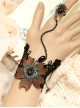 Concise Black Lace Fashion Lady Lolita Wrist Strap And Ring Set