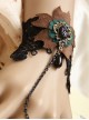 Concise Black Lace Fashion Lady Lolita Wrist Strap And Ring Set