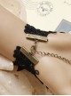 Concise Black Lace Fashion Lady Lolita Wrist Strap And Ring Set