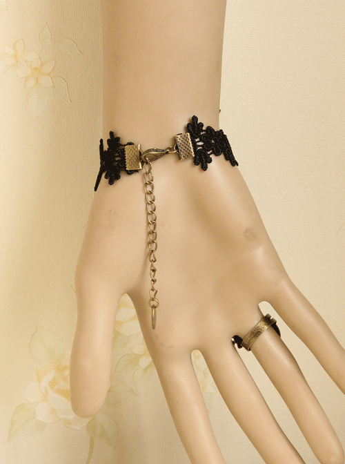 Beautiful Black Lace Retro Lady Lolita Wrist Strap
