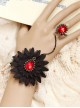 Black Lace Fashion Girls Lolita Bracelet And Ring Set