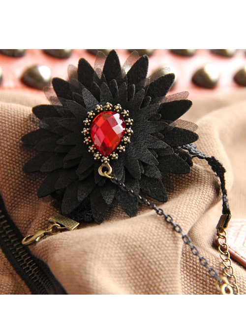 Black Lace Fashion Girls Lolita Bracelet And Ring Set