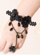 Concise Black Lace Girls Lolita Bracelet And Ring Set