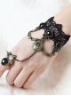 Black Lace Retro Punk Lolita Bracelet And Ring Set