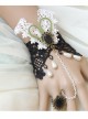 Black And White Lace Retro Dance Party Girls Lolita Bracelet And Ring Set