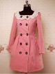 Pink Long Sleeves Double-Breasted Lolita Overcoat