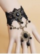 Gothic Retro Black Lolita Wrist Strap And Ring