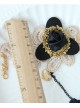 Gothic Black Flowers Lolita Wrist Strap And Ring Set