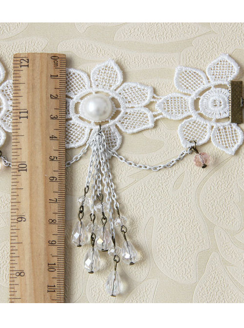 White Lace Flower Wedding Lady Lolita Wrist Strap