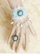 Bridal Retro Rose Lady Lolita Wrist Strap And Ring Set