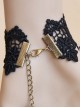 Vintage Black Lace Alloy Heart Shape Lolita Bracelet And Ring