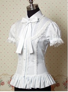 White Puff Short Sleeves Lolita Shirt