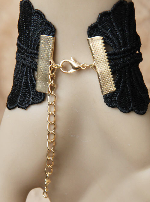 Black Lace Eyes Pendants Lolita Wrist Strap