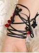 Black Lace Red Flower Girls Lolita Wrist Strap