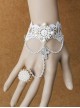 Palace Style Crucifix Pendant White Lace Lolita Wrist Strap And Ring Set