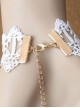 Palace Style Crucifix Pendant White Lace Lolita Wrist Strap And Ring Set