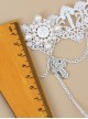 Palace Style Crucifix Pendant White Lace Lolita Wrist Strap And Ring Set