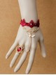 Red Lace Halloween Christmas Gothic Lolita Bracelet And Ring