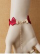 Red Lace Halloween Christmas Gothic Lolita Bracelet And Ring
