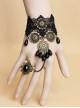 Vintage Black Lace Palace Dance Party Lolita Bracelet And Ring Set