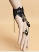 Vintage Black Lace Palace Dance Party Lolita Bracelet And Ring Set