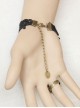 Black Lace Palace Style Gothic Lolita Wrist Strap And Ring Set