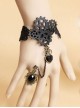 Punk Gear Heart Pendant Lolita Wrist Strap And Ring Set