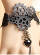 Punk Gear Heart Pendant Lolita Wrist Strap And Ring Set