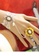 Vintage Lace Pearl Flower Girls Lolita Wrist Strap And Ring Set