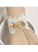 Cute Pink Resin Flower White Lace Girls Lolita Wrist Strap And Ring Suit