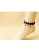 Retro Black Lace Handmade Girls Lolita Ankle Belt