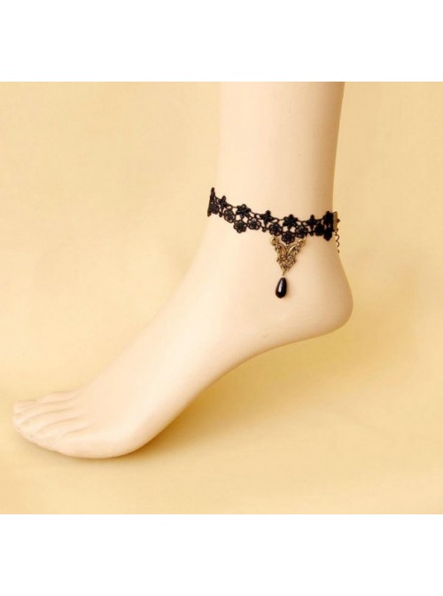 Gothic Black Lace Lady Lolita Ankle Belt
