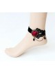 Gothic Black Beaded Floral Lady Lolita Ankle Belt