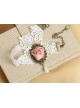 Cute White Floral Handmade Lolita Ankle Belt