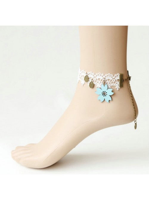 Elegant White Lace Girls Lolita Ankle Belt