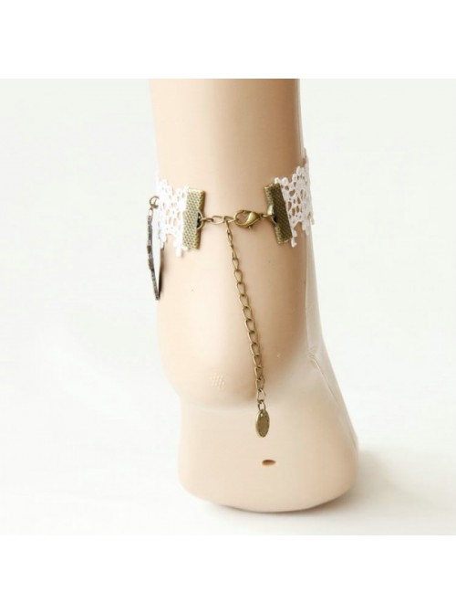 Elegant White Lace Girls Lolita Ankle Belt