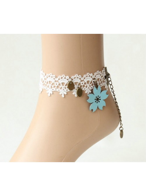 Elegant White Lace Girls Lolita Ankle Belt