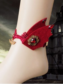 Halloween Demon Wings Red Baroque Style Lolita Ankle Belt
