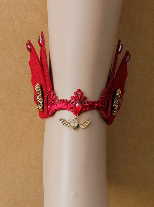 Halloween Demon Wings Red Baroque Style Lolita Ankle Belt