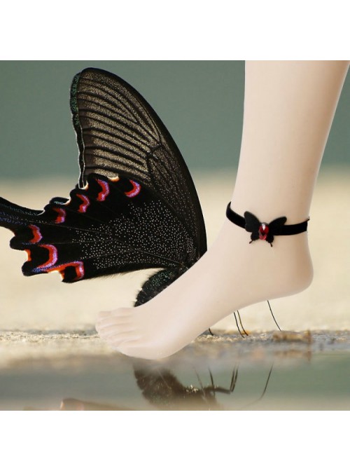 Gothic Black Bowknot Lady Lolita Ankle Belt