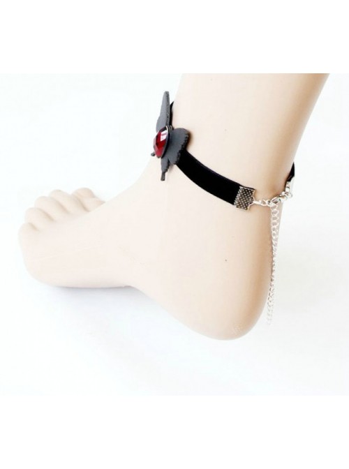 Gothic Black Bowknot Lady Lolita Ankle Belt