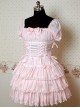 Pink Puff Short Sleeves Bow Cake Lolita Dress