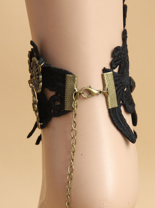 Gothic Black Lace Handmade Lolita Ankle Belt