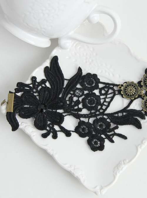 Gothic Black Lace Handmade Lolita Ankle Belt