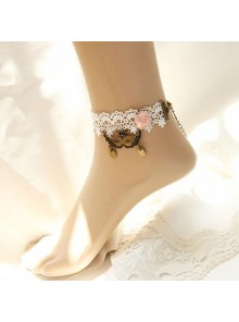 White Lace Victorian Lolita Ankle Belt